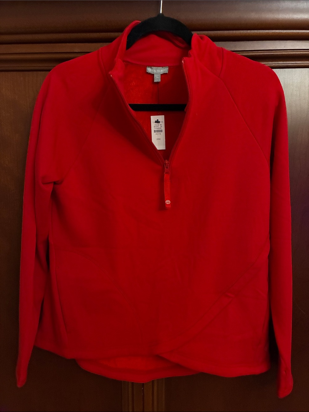 Talbots Red Quarter-Zip Women's Pullover Top